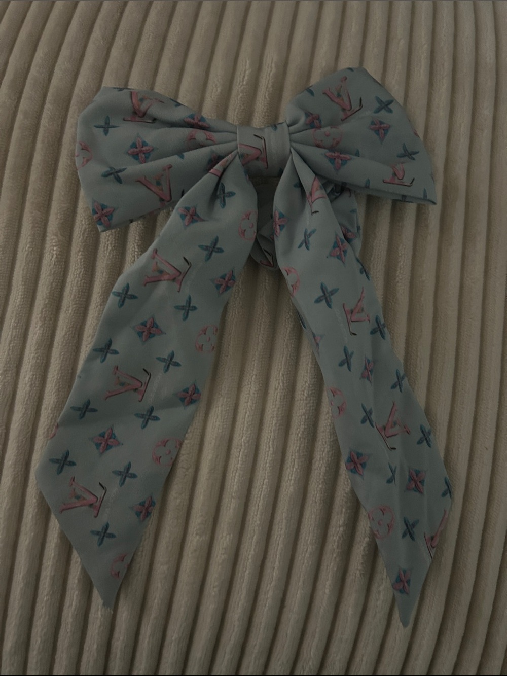Elegant Blue Logo Hair Bow.